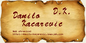 Danilo Kačarević vizit kartica